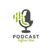 Podcast studio illustrazione logo design vettore