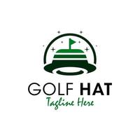 golf gli sport cappello illustrazione logo design vettore