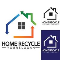 Casa casa riciclare logo icona vettore illustrazione design