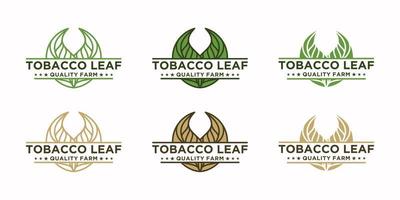 logo foglia di tabacco vintage, riferimento logo per azienda di tabacco vettore