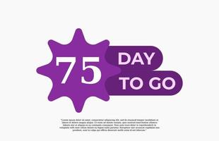 75 giorno per andare. offrire vendita attività commerciale cartello vettore arte illustrazione con fantastico font e simpatico viola bianca colore