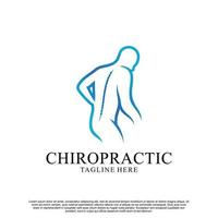 chiropratica logo design vettore premium