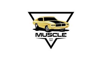 muscolo logo. servizio auto riparazione, auto restauro e auto club design elementi. vettore