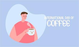 internazionale giorno di caffè illustrazione mano disegnato vettore