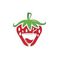 fragola frutta succoso natura logo vettore