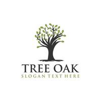 logo di ecologia della natura della quercia dell'albero vettore