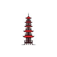 pagoda tempio semplice creativo logo vettore