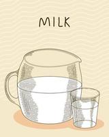 latte vaso e bicchiere