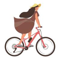 bellezza donna equitazione bicicletta vettore