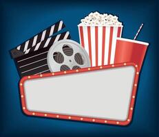 cinema divertimento etichetta vettore