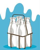 latte bottiglie prodotti vettore