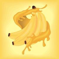 realistico banane frutta manifesto vettore