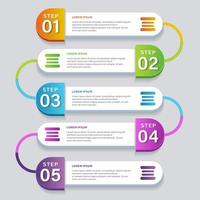 Infografica design dati con 5 opzioni vettore