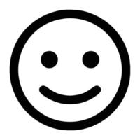 il icona di un' di persona Sorridi. un' Sorridi, un' umano ridere. semplice lineare piatto illustrazione su un' bianca sfondo. corto Messaggio adesivi, emoji, emoticon, carino, nero e bianca vettore