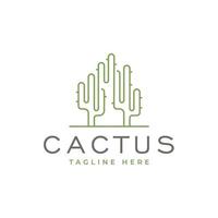 cactus pianta logo vettore linea arte simbolo illustrazione design