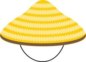 cartone animato vietnamita giallo cannuccia cappello vettore