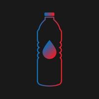 design icona bicchiere bottiglia bevanda acqua logo vettore