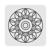 motivo mandala fiore circolare per henné, mehndi, tatuaggio, decorazione. ornamento decorativo in stile etnico orientale. contorno doodle disegnare a mano illustrazione vettoriale. vettore