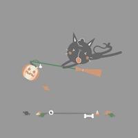 contento Halloween vacanza Festival con nero gatto, piatto vettore illustrazione cartone animato personaggio design