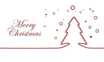 creativo sfondo minimo linea di rosso Natale albero isolato su bianca sfondo. celebrazione concetto cartolina vettore illustrazione