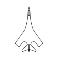militare aereo vettore illustrazione icona schema. aereo aviazione icona isolato bianca Jet e combattente aria vigore linea magro