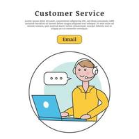 chiamata centro e tecnico supporto per cliente, in linea consultazione, cliente servizio, piatto illustrazione vettore