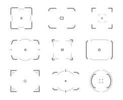 telecamera messa a fuoco icone, messa a fuoco automatica montatura di mirino vettore