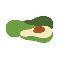 tre avocado frutta piatto vettore icone, design illustrazione