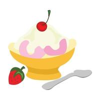 ghiaccio crema coppa di gelato, piatto vettore illustrazione, e su un' bianca sfondo