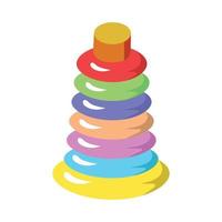 piramide giocattolo piatto icona. bambino colore elemento isolato su un' bianca sfondo vettore illustrazione di apprendimento oggetto.