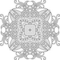 fiore decorativo ornamento nel etnico orientale stile, scarabocchio ornamento, schema mano disegno. colorazione libro pagina. fiore mandala colorazione libro pagina. adulto colorazione pagina. vettore