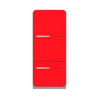 frigorifero rosso fresco domestico elettrico congelatore mobili ghiacciaia. icona piana di vettore di vista frontale del frigorifero