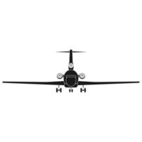 aereo viaggio vettore icona illustrazione mezzi di trasporto solido nero. aereo simbolo e volare aereo trasporto isolato bianca