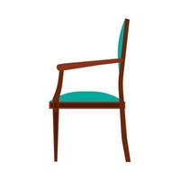 classico sedia lato Visualizza confortevole eleganza Marrone elegante mobilia vettore icona. Vintage ▾ lusso posto a sedere interno camera