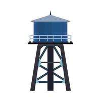 acqua Torre vettore icona illustrazione serbatoio isolato bianca. industriale architettura contenitore struttura. blu serbatoio alto
