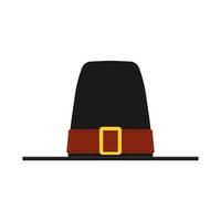 piligrim cappello vettore icona cartone animato illustrazione. ringraziamento celebrazione vacanza giorno. nero simbolo raccogliere piatto berretto