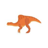 dinosauro lato Visualizza vettore piatto icona. rettile selvaggio lucertola fantasia simbolo cartone animato. dino animale preistorico personaggio grafico stile