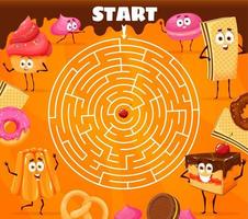 il giro labirinto labirinto cartone animato forno personaggi vettore