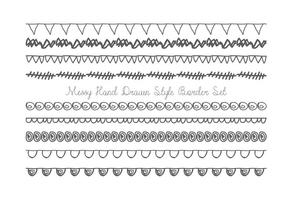 Set di confine stile disegnato a mano carino vettore