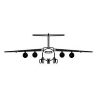 aereo viaggio vettore icona illustrazione mezzi di trasporto schema. aereo simbolo e volare aereo trasporto isolato bianca linea magro