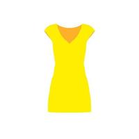vestito giallo donna moda persona eleganza modello vettore icona. alla moda casuale elegante signora corpo cartello