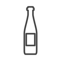 bottiglia bicchiere bevanda vettore illustrazione icona. liquido plastica contenitore bevanda simbolo e alcool bar etichetta oggetto. cibo grafico cartello bibita o birra isolato bianca. schema Prodotto silhouette vuoto pub