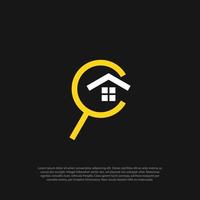 trova vero proprietà, trova proprietà, Casa ricerca semplice concetto logo vettore