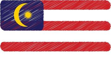 Malaysia bandiera acquerello bruh ictus trasparente vettore