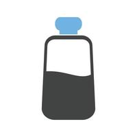 latte bottiglia glifo blu e nero icona vettore