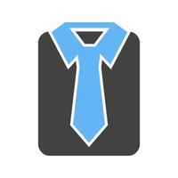 camicia e cravatta glifo blu e nero icona vettore