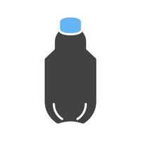 bottiglia ii glifo blu e nero icona vettore