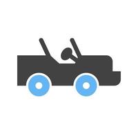safari camionetta glifo blu e nero icona vettore