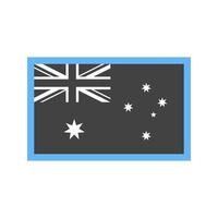 Australia glifo blu e nero icona vettore