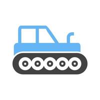 industriale trattore glifo blu e nero icona vettore